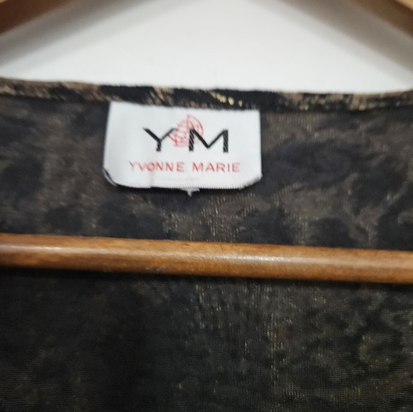 YM Yvonne Marie, Division of Selene, Vintage Brown & Black Animal Print Top - Picture 2 of 6